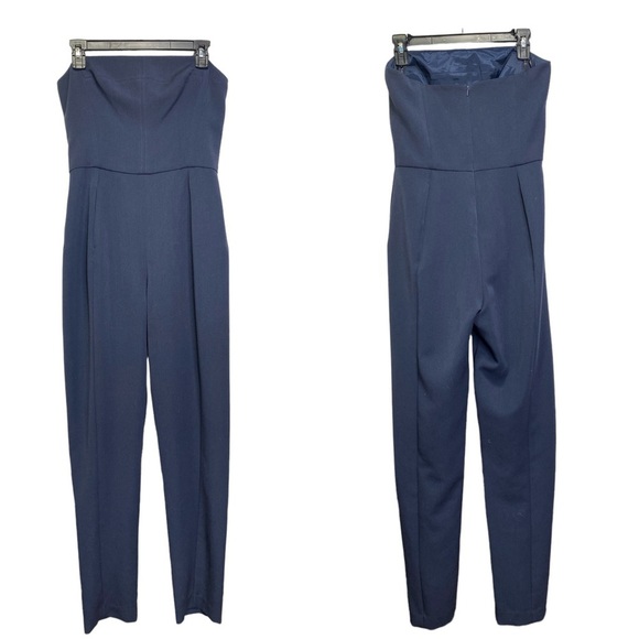 Black Halo Iris Strapless Jumpsuit in Navy‎ - Picture 2 of 7
